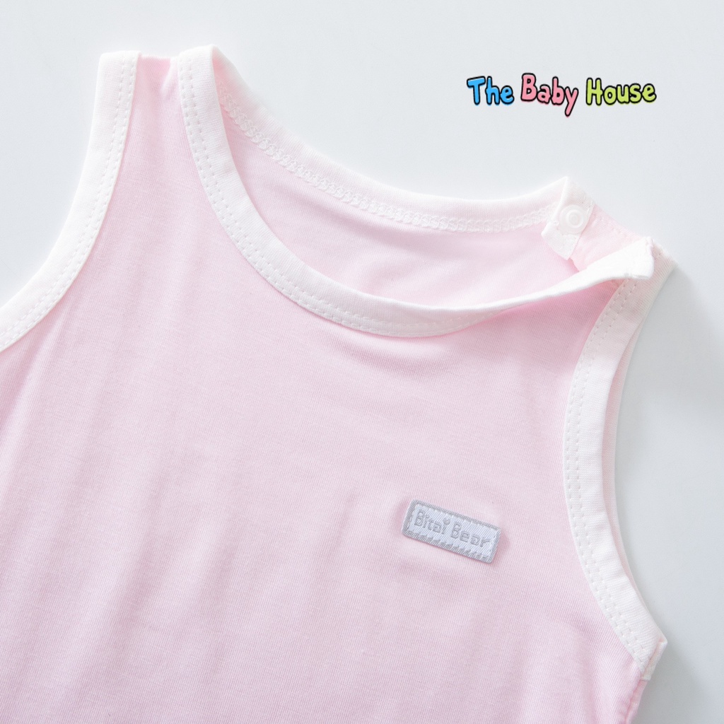 Bộ Áo Liền Thân Cho Bé  𝐅𝐑𝐄𝐄𝐒𝐇𝐈𝐏 Bodysuit Không Tay Cotton Lạnh Phong Cách Đơn Giản Thoải Mái Dễ Thương Cho Bé