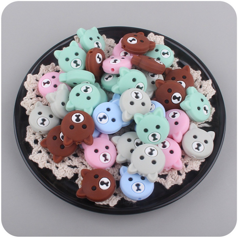 Set 5 Dây Đeo Núm Vú Giả Bằng Silicon Hình Gấu Hoạt Hình DIY Cho Bé Sơ Sinh