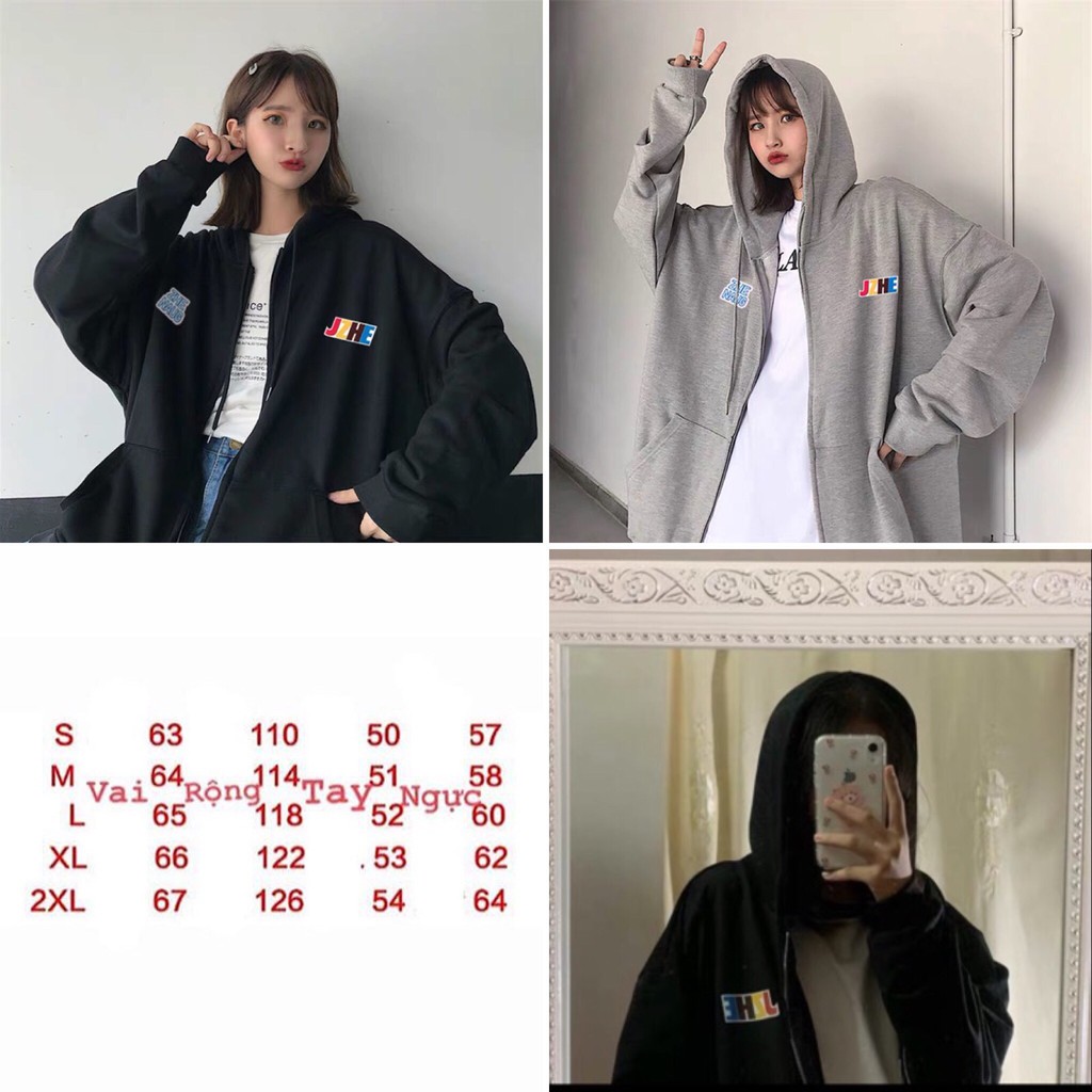 [ORDER - BIG SIZE] HOODIE ZIP CHỮ CÁI CÓ MÀU SẮC SIZE TO