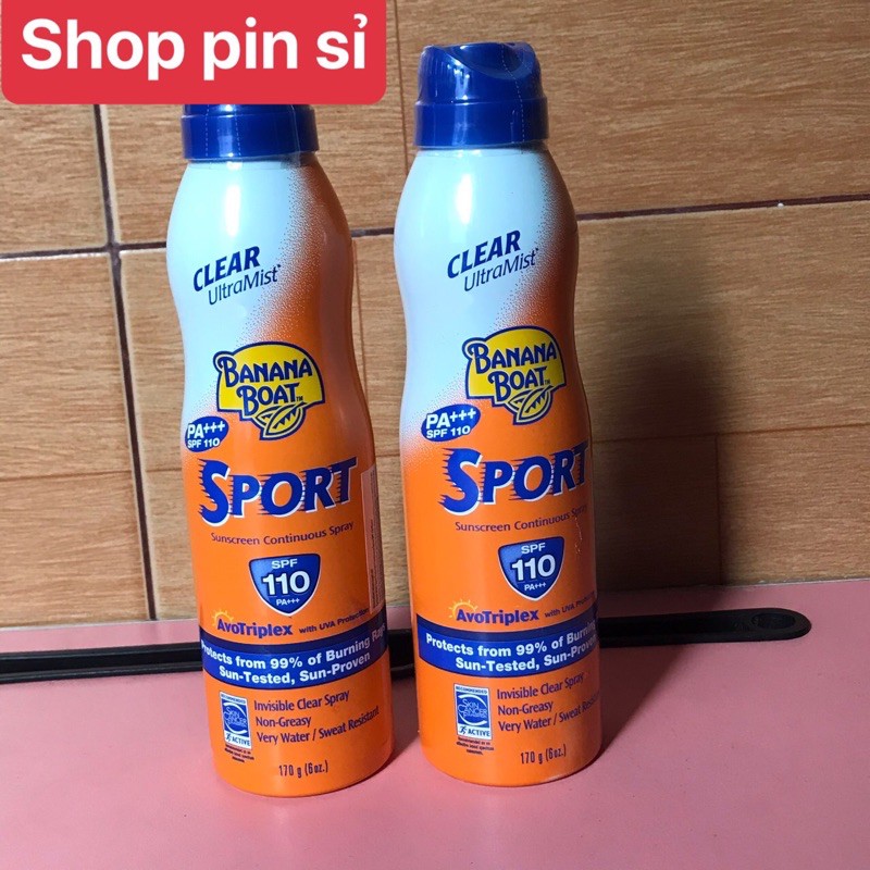 [Nhập Khẩu USA] Chống Nắng Dạng Xịt Banana Boat Sport Thể Thao SPF110_170g