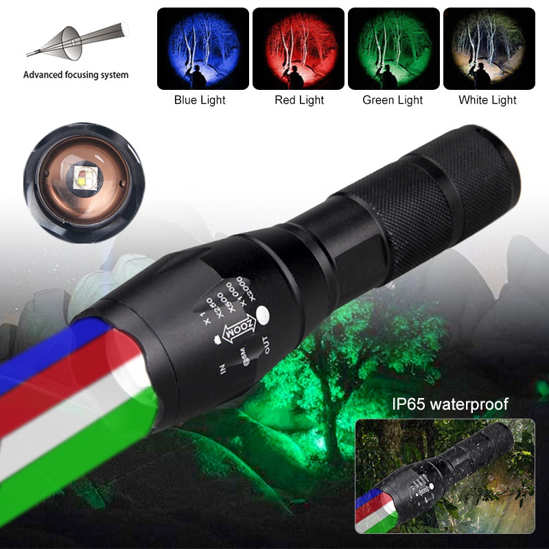 Đèn Pin LED Chiến Thuật IP65 Chống Thấm Nước IP65 Màu Đỏ / Xanh Lá / Xanh Dương / Trắng