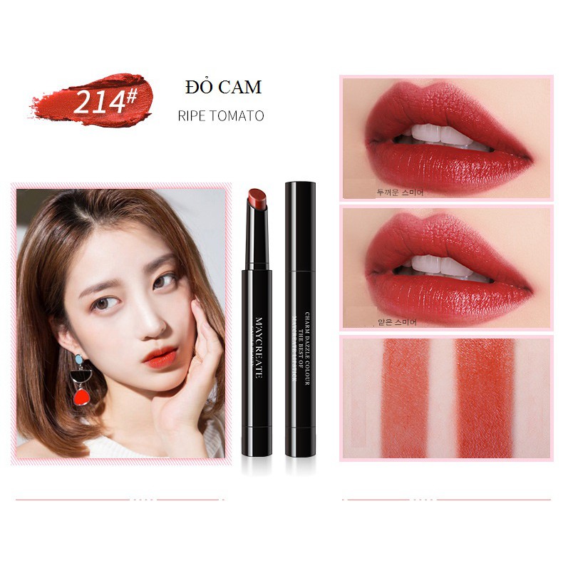 Son sáp lì có dưỡng vỏ đen dạng bút Maycreate-W18-D12T2 | BigBuy360 - bigbuy360.vn