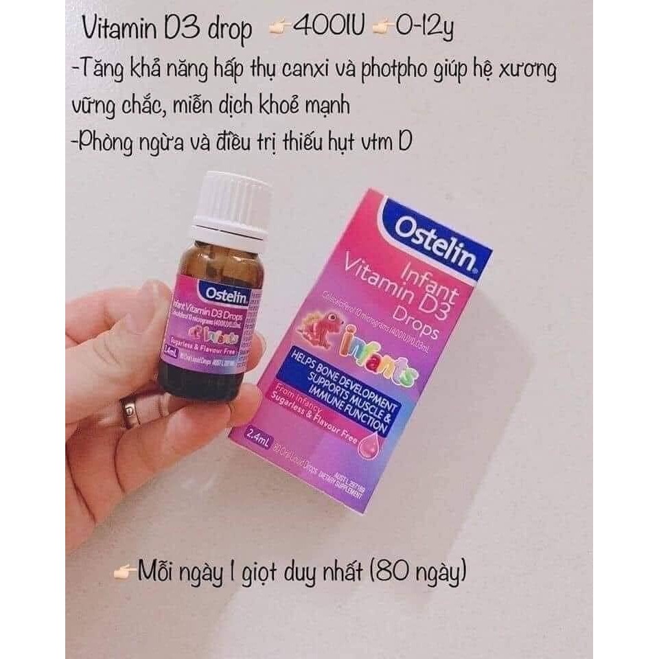 Vitamin D3 Ostelin Liquid/Drop cho bé