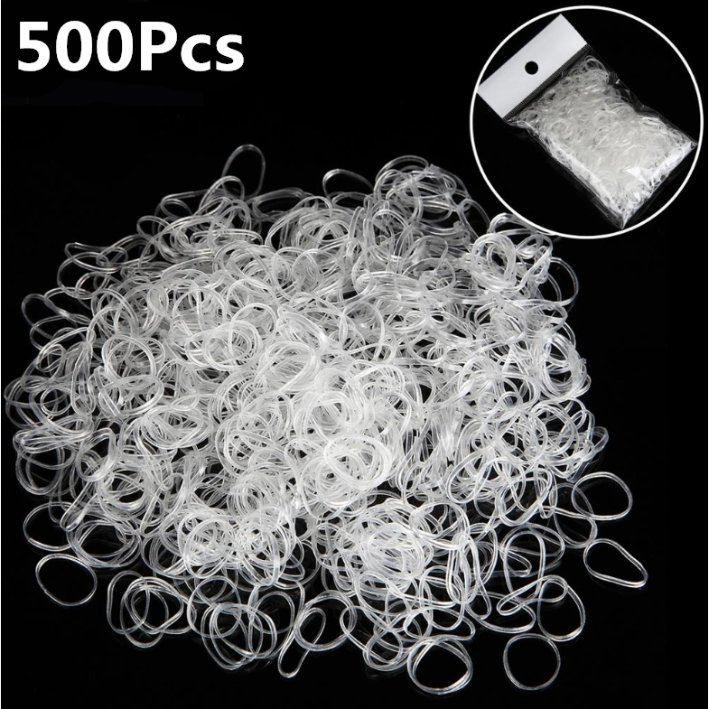 500 Dây Chun Trong Suốt Buộc Tóc Xinh Xắn