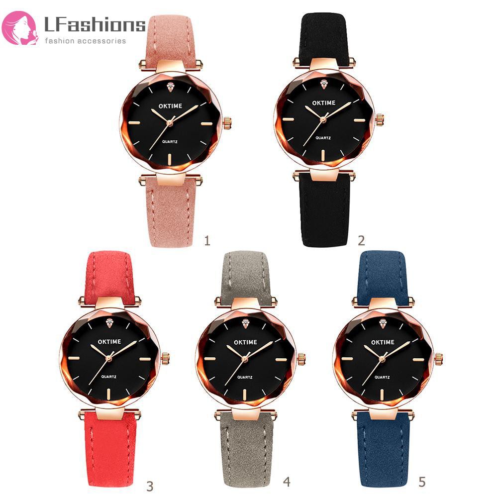 Đồng Hồ Analog Máy Quartz Nữ Mặt Tròn Đính Hột Xoàn Chống Thấm Nước