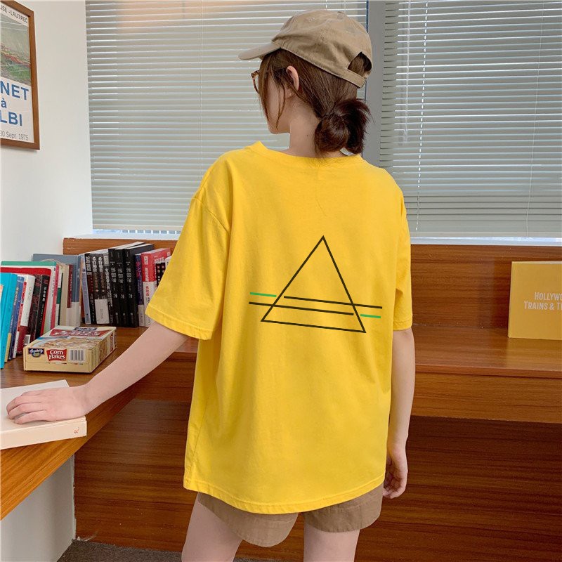 Áo thun nam nữ unisex tay lỡ phông form rộng teen cổ tròn oversize cotton TAM GIÁC giá rẻ màu đen trắng tee pull | BigBuy360 - bigbuy360.vn