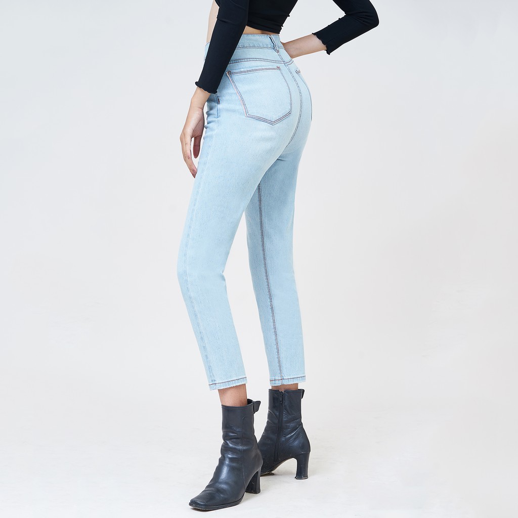 Quần Jean Nữ Aaajeans Boyfriend Lưng Cao Baby Blue - Ucsd Selvedge