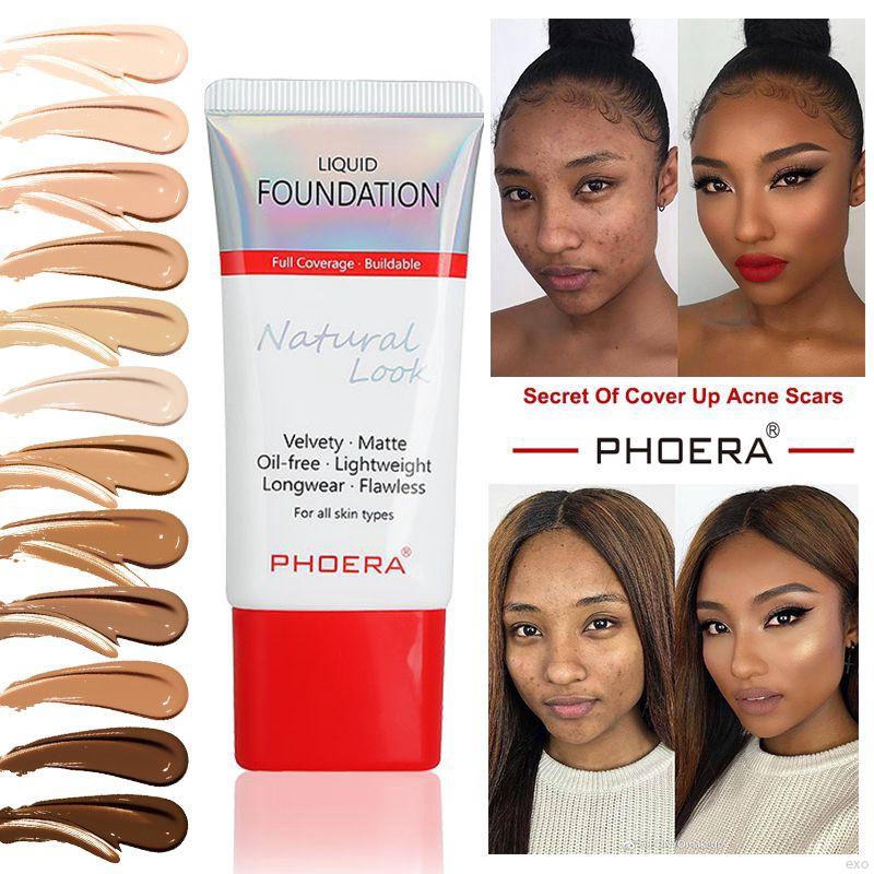 [Hàng mới về] Kem nền PHOERA che phủ sẹo mụn suốt 24 giờ | BigBuy360 - bigbuy360.vn