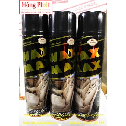 Chai xịt đánh bóng nhựa, ghếda, taplo, nội thất xe hơi - đồ gỗ nội thất - Wax Max Thái Lan 500ml
