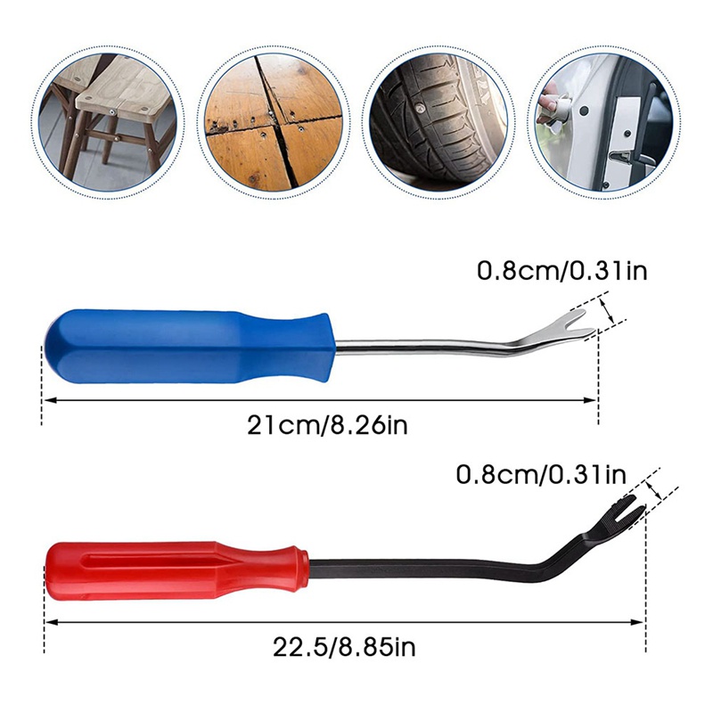 Dụng cụ tẩy ghim bọc nệm , 2 chiếc Dụng cụ tẩy kéo bằng thép để loại bỏ ghim trong hộp gỗ nội thất