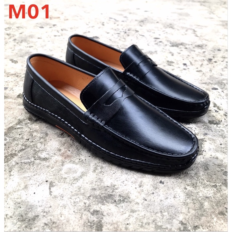 Giày mọi nam da bò.đế cao su mềm..Size từ 39-43.mã M01. màu đen.mẫu mới nhất hiện nay