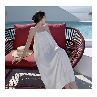 (SAN) MS 8792 ĐẦM MAXI VÁY MAXI TRẮNG HAI DÂY DÁNG XUÔNG MAXI BẦU HÀNG QUẢNG CHÂU
