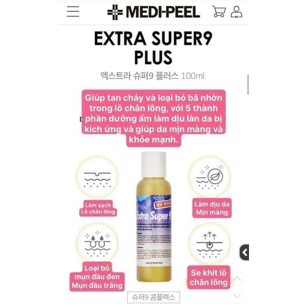 [CHÍNH HÃNG] Ủ Mụn- Mụn Cám Mụn Đầu Đen- Medi-Peel Extra Super9