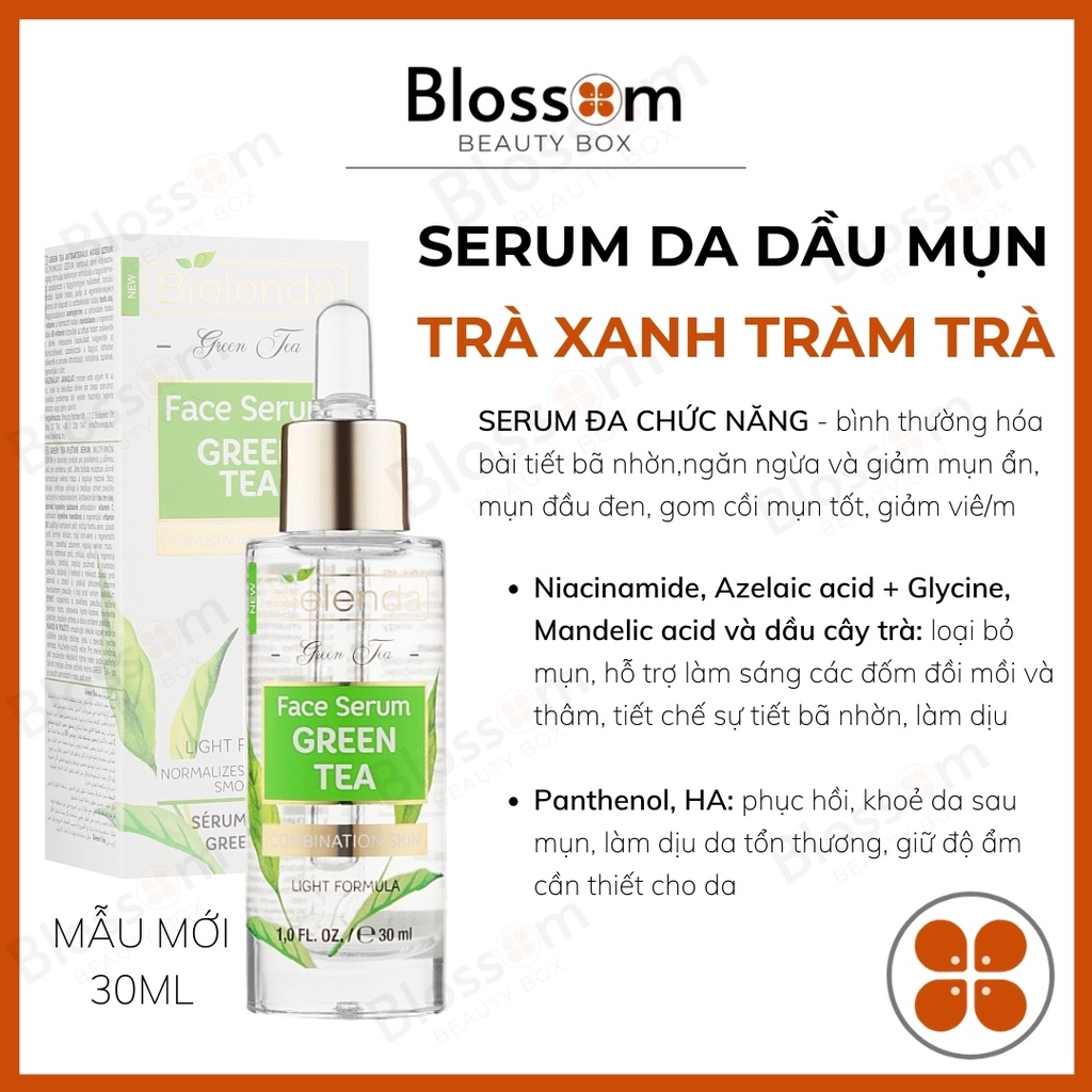 Serum trà xanh tràm trà Bielenda green tea cho da dầu mụn 30ML