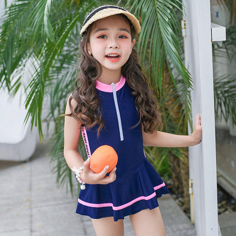 Bộ bơi sát nách liền chân váy bé gái (2-8 tuổi)