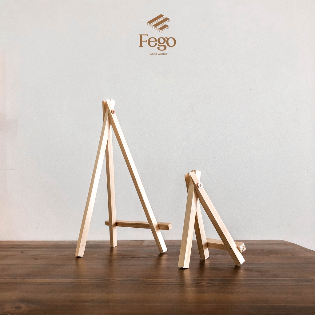 Giá đỡ điện thoại, ipad  3 chân để bàn bằng gỗ thông FEGO gấp gọn tiện lợi trang trí góc làm việc