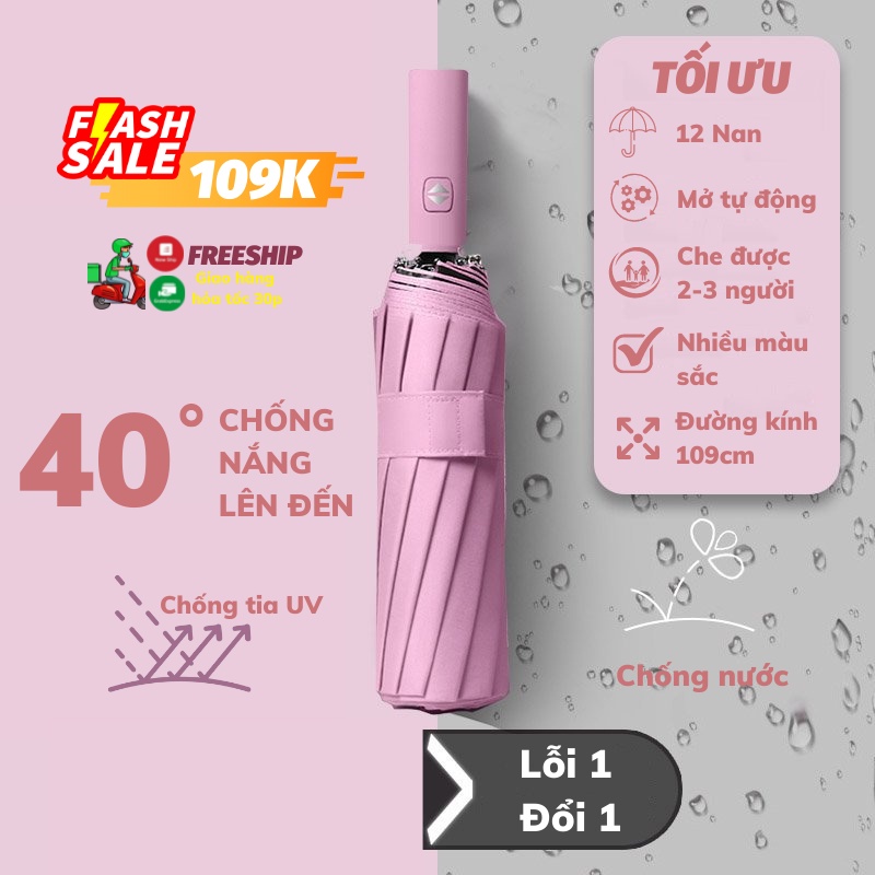 Dù Ô Đi Mưa Vải Dù Dày Dặn 12 Nan Công Nghệ Nhật Bản Dù Đi Mưa SUN.Z