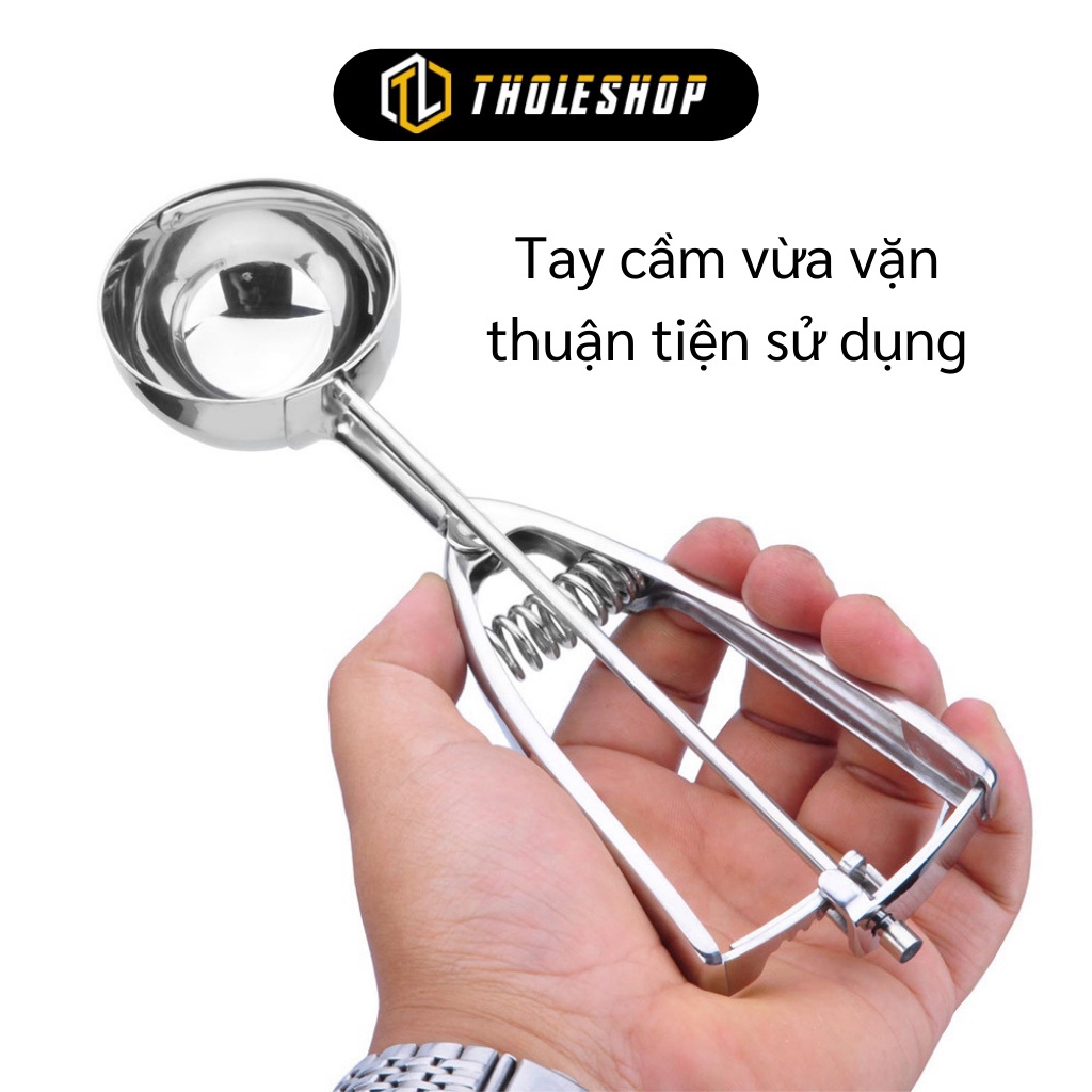 Muỗng múc thực phẩm XẢ TỒN Muỗng múc bằng inoxx không gỉ 5cm, dùng để tạo hình thịt viên, múc kem 9439