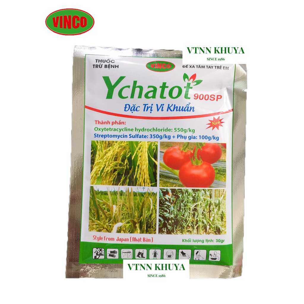 Thuốc trừ bệnh Ychatot 900SP Vinco 30gr Đặc trị vi khuẩn