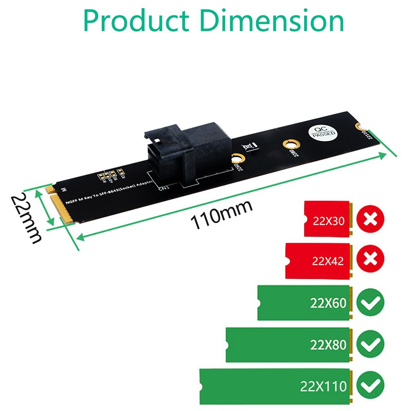 Card Chuyển Đổi Sff-8643 Mini-Sas Hd 36-pin Sang M.2 Key M Thẻ