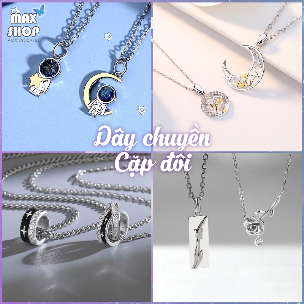 Dây chuyền mạ bạc 925 thiết kế đơn giản thời trang cho cặp đôi nam nữ nhiều kiểu dáng xinh xắn