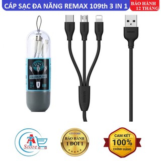 Cáp Sạc Đa Năng 3 Đầu Remax Suda RC 109th 3 in 1 Chính Hãng - Lghning _ Micro USB _ TypeC