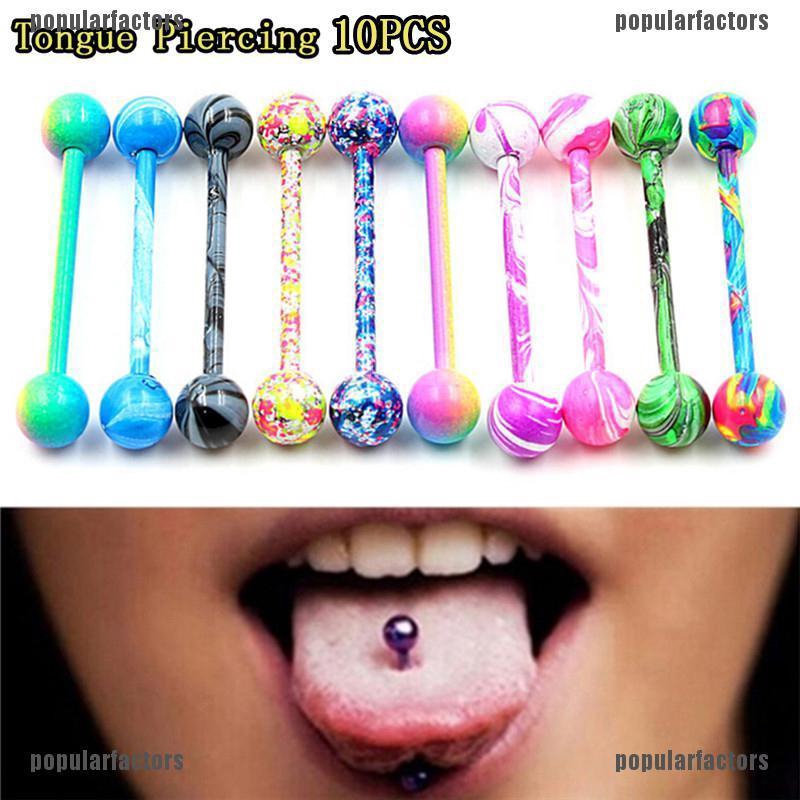 Bộ 10 Khuyên Xỏ Cơ Thể Bằng Thép Không Gỉ Cá Tính