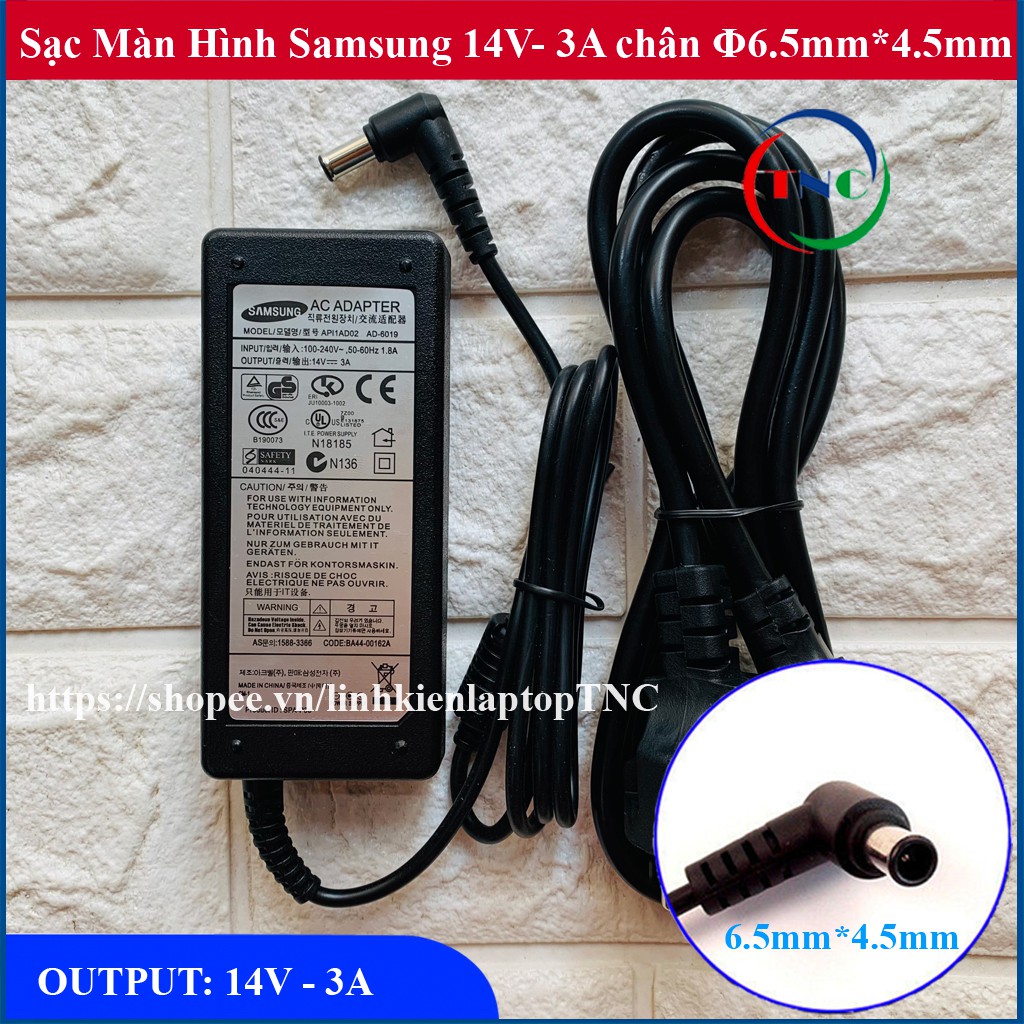 Sạc Màn Hình Samsung 14V-3A TẶNG KÈM DÂY NGUỒN