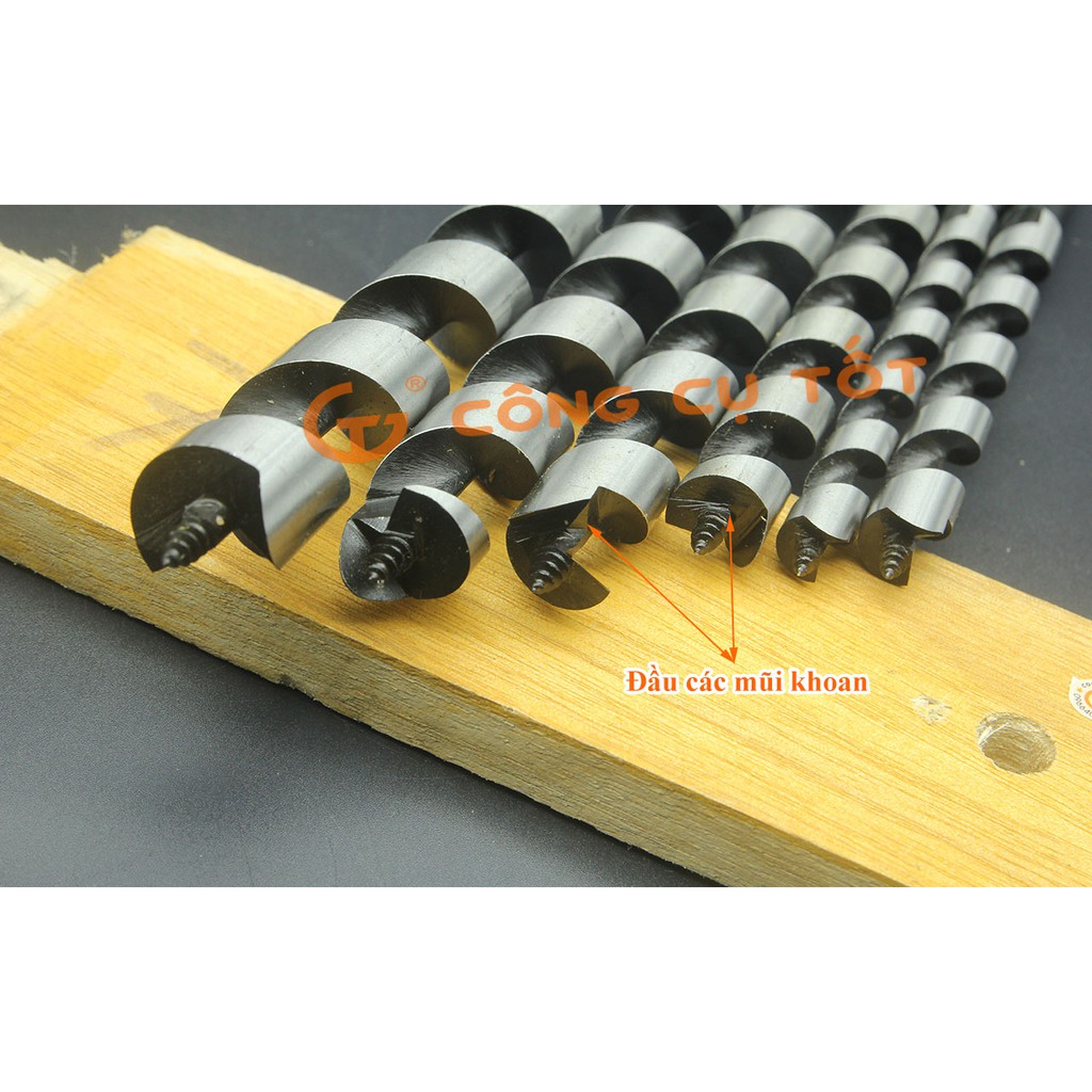 Hộp 6 mũi khoan gỗ xoắn ốc Onishi chuôi gài SDS