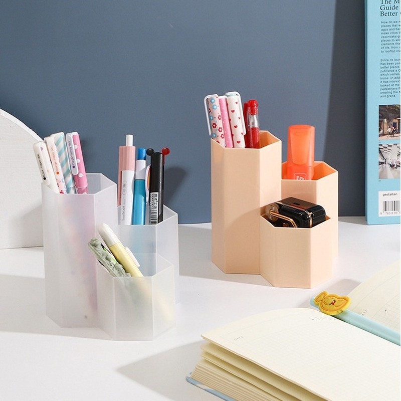 [Hàng mới về] Ống đựng cọ trang điểm thiết kế lục giác cỡ lớn đa năng tiện dụng