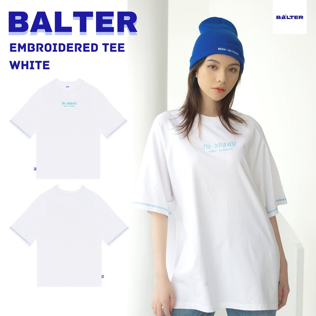 Áo thun BALTER - Embroidered Tee - Blue Geyser
