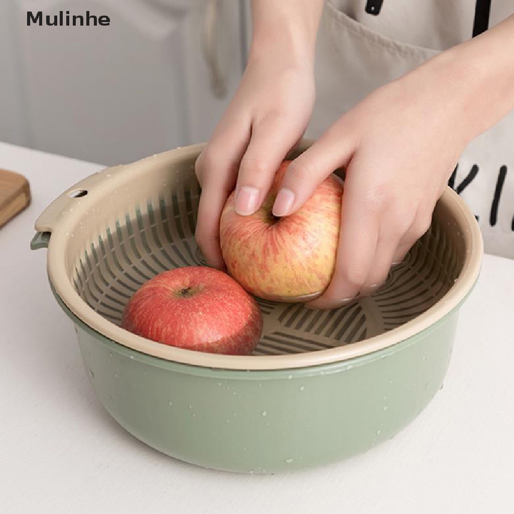 Rổ Rửa Rau Củ Quả Hai Lớp Thiết Kế Nhỏ Gọn Tiện Dụng