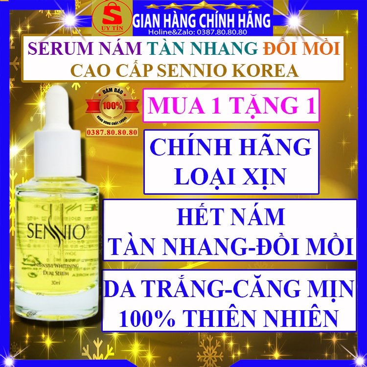 Serum huyết thanh xóa thâm nám tàn nhang đồi mồi dưỡng trắng da chính hãng Sennio hàn quốc cho nám chân sâu mảng đốm kem