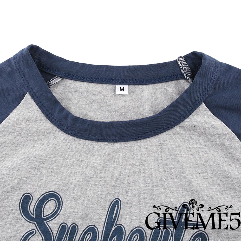 Áo thun lửng ngắn tay in chữ thời trang dành cho nữ