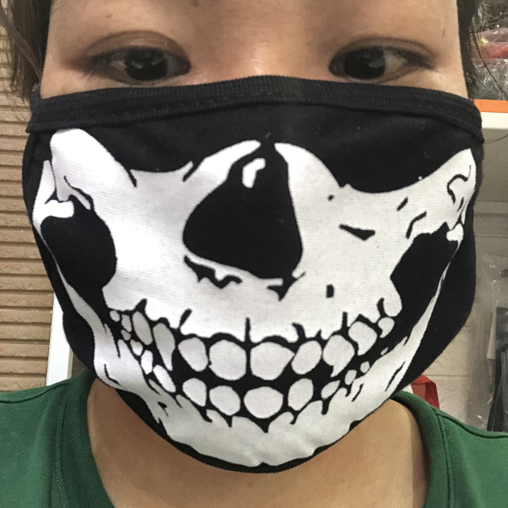 Khẩu trang, găng tay hình bộ xương hóa trang Halloween cho thanh thiếu niên và người lớn