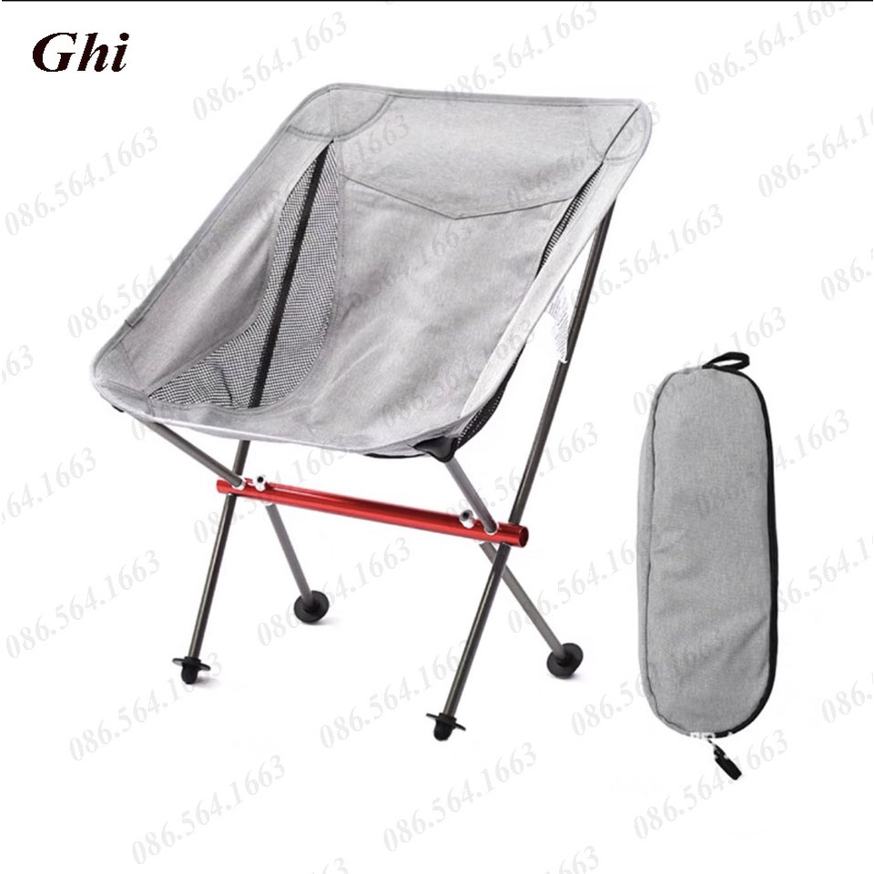 Ghế Gấp Gọn Dã Ngoại Du Lịch Cắm Trại Ngoài Trời Khung Hợp Kim Nhôm Tải Trọng 180kg
