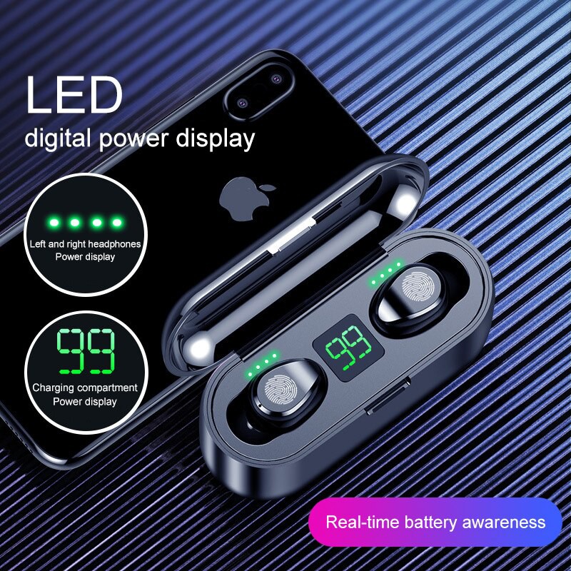 Siêu Phẩm TAI NGHE TRUE WIRELESS AMOI F9 | BẢN QUỐC TẾ | NÚT CẢM ỨNG | BLUETOOTH 5.0 | PIN 280 GIỜ | SẠC DỰ PHÒNG 2020 | BigBuy360 - bigbuy360.vn