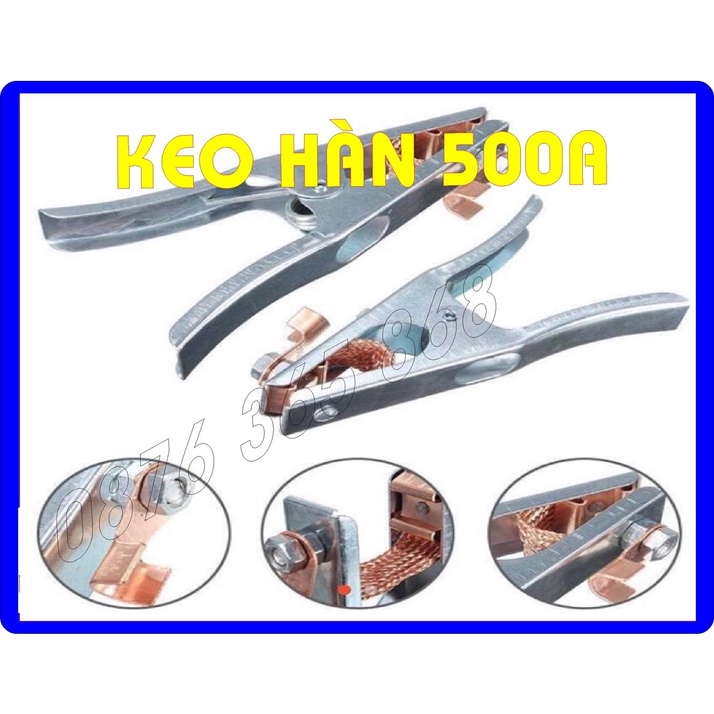 Kìm hàn, kềm hàn, kẹp que hàn 500A,800A cán nhựa, cán gỗ