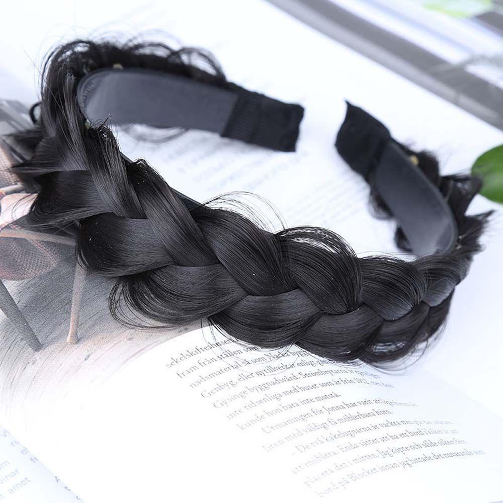 IVORY Lovely Women's Hair Band Fashion Wig Headband Fishbone Braid Hair Band Hair Accessories Cute Girls Headwear Creative Hairpiece Adjustable Twist Braid Korean Style Hairpin/Multicolor