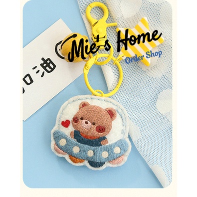 Làm thủ công thêu /diy keychain kit thêu/thủ công thêu bạn trai/quà tặng đôi /Bộ móc khóa kèm phụ kiện thêu MIE Handmade