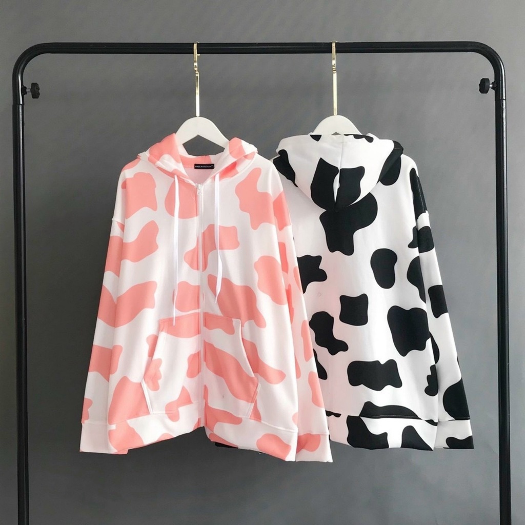 Áo khoác hoodie unisex dây kéo form rộng bò sữa 2 màu siêu đỉnh thời trang học đường | BigBuy360 - bigbuy360.vn