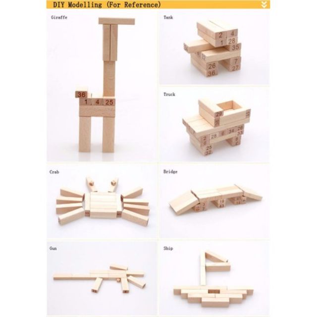 Bộ đồ chơi rút gỗ 54 chi tiết