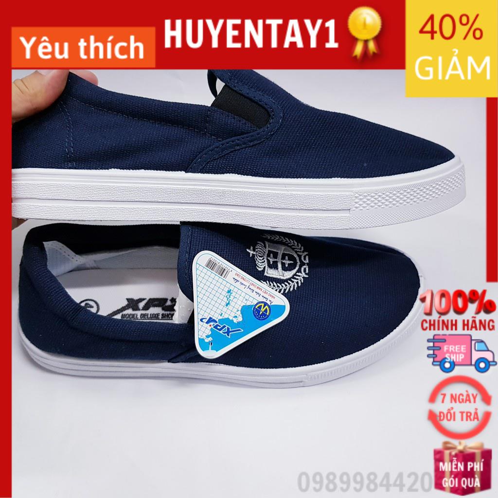 Giày thể dục nam nữ giá rẻ, Giầy lao động, Giầy bata nam nữ 37- 43 màu xanh đậm, kiểu dáng Giầy lười
