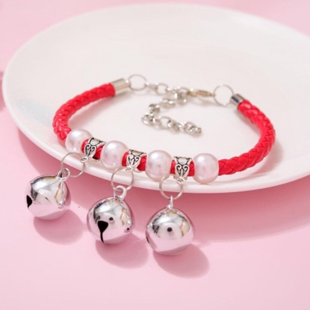 (Dây Da) Vòng Cổ Cho Mèo, Vòng Cổ Cho Chó Mix Hạt Chảm chưa bao gồm thẻ tên - giahuypetshop
