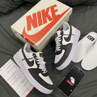 Giày af1 air vải canvas xám trắng lai au