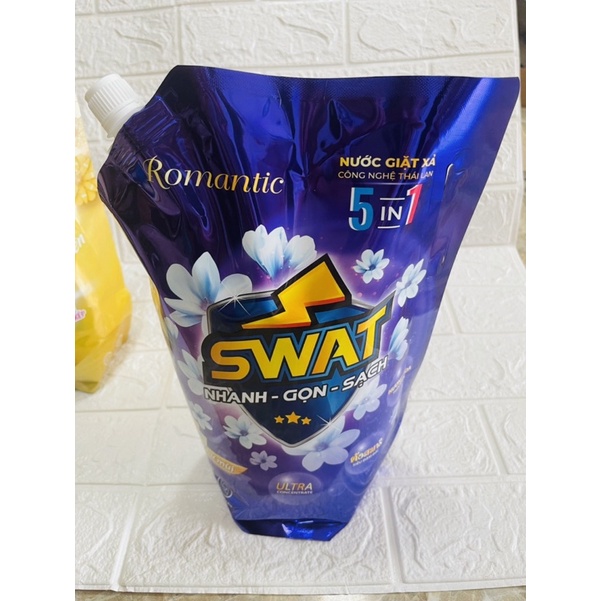 Nước giặt xả Swat 5in1 dạng túi 2,2L (đủ màu) Date Luôn Mới