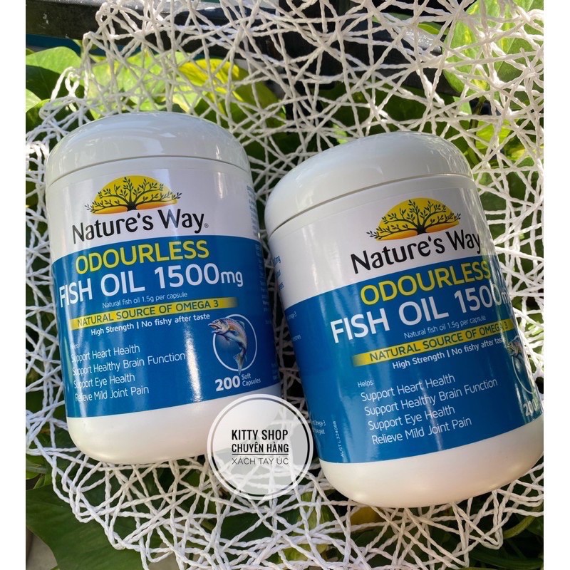 NATURE’S WAY ODOURLESS FISH OIL 1500mg LỌ 200 VIÊN CHÍNH HÃNG