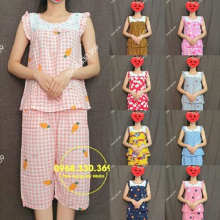 Đồ bộ tole lửng 2 da họa tiết thú dễ thương