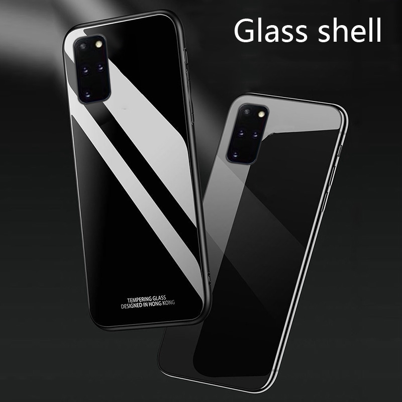 Ốp điện thoại mặt kính cứng mỏng màu trơn sáng bóng cho SAMSUNG GALAXY S20 / S20 PLUS / S20 ULTRA