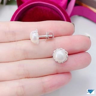 BÔNG TAI NỤ TRAI NƯỚC NGỌT BẠC TA CHỐT XOẮN REN